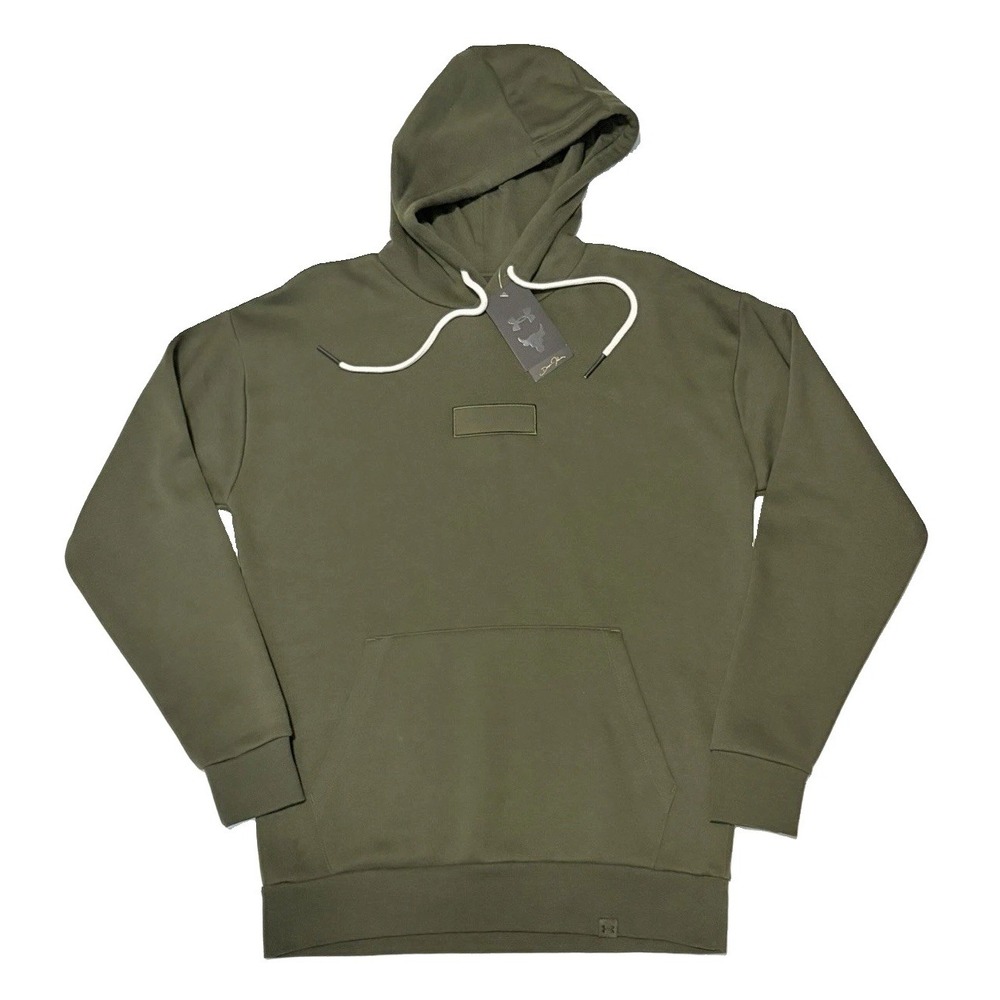 Under Armour Project Rock Icon Fleece Hoodie Mens Small S Army Green 6006245 NWT